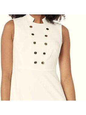 Tommy Hilfiger ivory Dress size 20W ,front buttons a long zipper on the back.